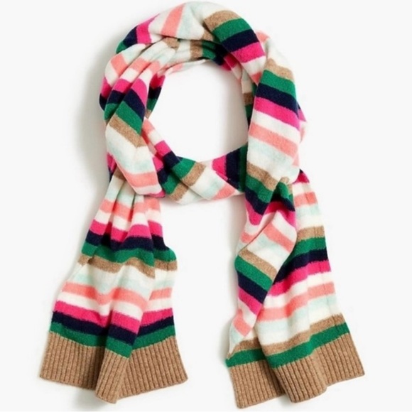 J. Crew Accessories - NWT JCrew Striped Multicolored Wool Blend Scarf